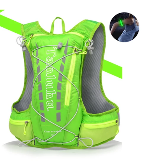 only Green backpack Легкий гидратационный жилет для бега, рюкзак 15л, походная спортивная сумка для бега, марафона, велоспорта, альпинизма, спорта на открытом воздухе, упаковка XL - Цвет: only Green backpack