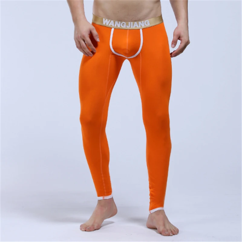 Мужские теплые кальсоны с большим карманом для пениса удобная Пижама зимние