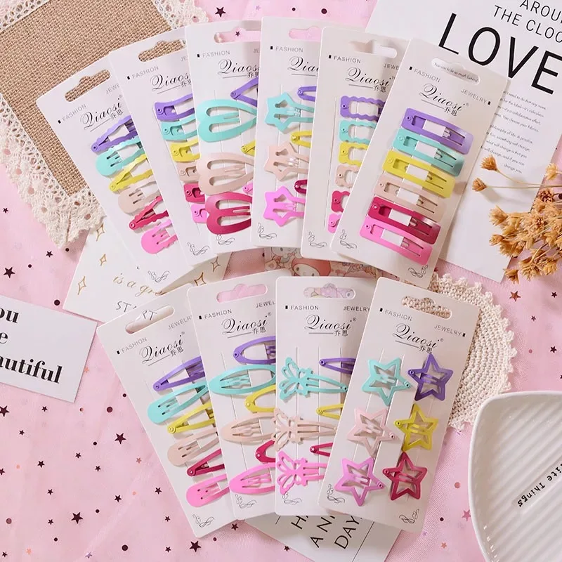 6 шт. заколки для волос маленьких девочек разноцветные металлические милые