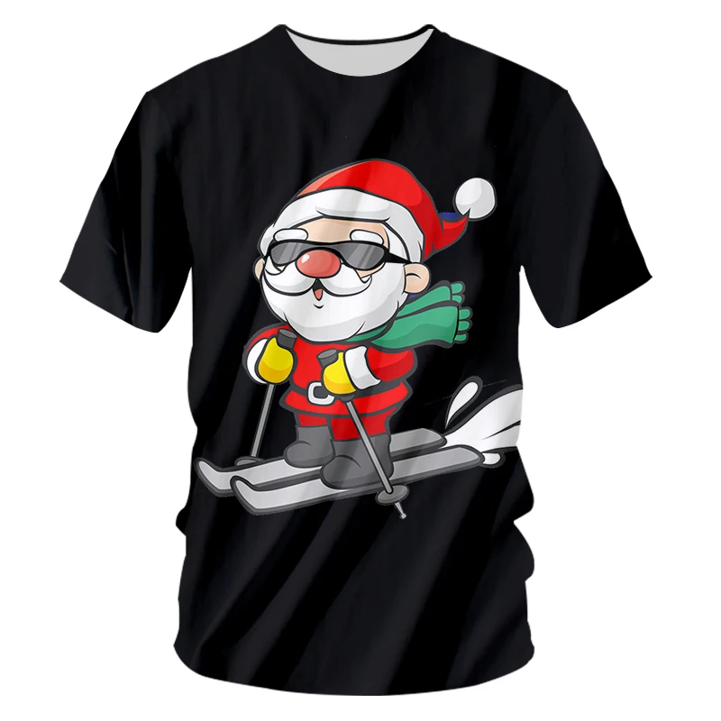Ski Sunglasses Santa OGKB человек Рождество тенденция О образным вырезом Футболка 3D печатных лыжный и солнцезащитные очки для женщин Санта Клаус большой разме - Цвет: Ski Sunglasses Santa