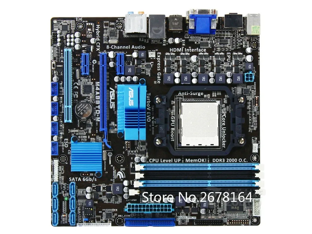 ASUS M4A88TD-M оригинальная настольная материнская плата протестированная Рабочая/880G/Socket AM3/SATA III