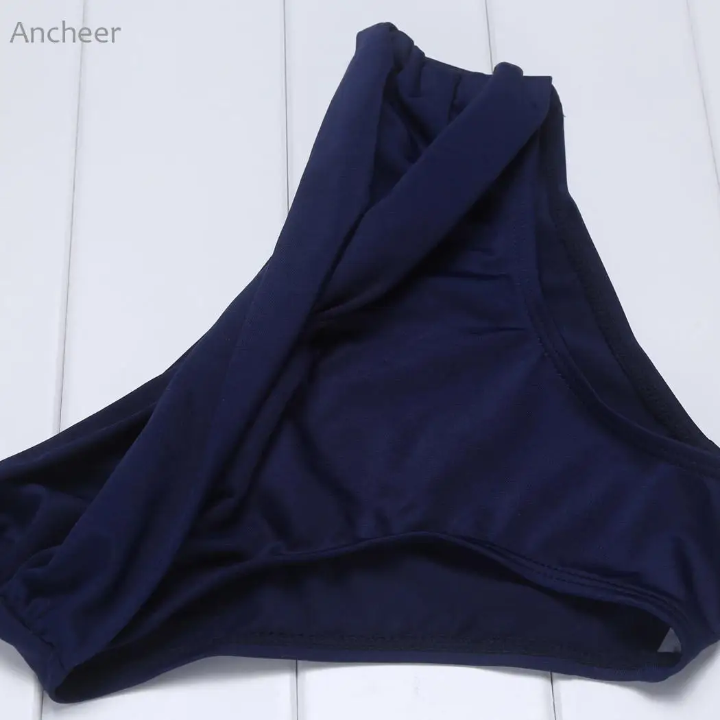 Женский купальник однотонный с лямкой на шее сексуальный пуш ап бикини для