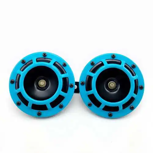 Light Blue 2 шт. 12 v 115DB супер громкий звуковой сигнал компактный электрический взрыв тон воздуха рог комплект для мотоциклов и автомобилей - Цвет: Light Blue