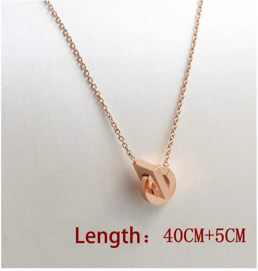 Модные двойные круглые пряжки из титановой стали золотое ожерелье женские