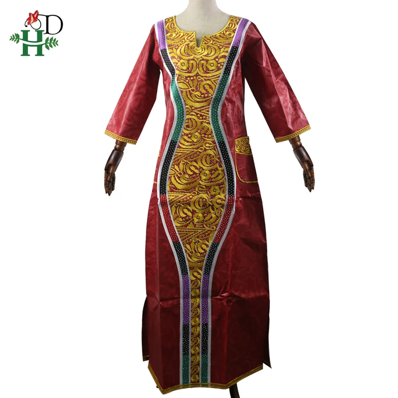 H & D/африканские хлопковые платья для женщин Новинка 2019 г. Базен riche dashiki платье