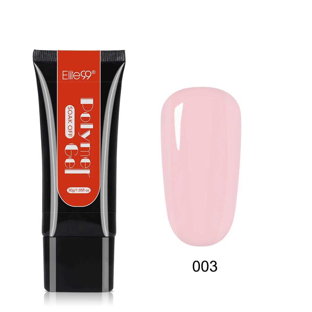 003 Nude Pink Elite99 30 мл полигель с кристаллами для наращивания УФ-геля для наращивания ногтей Гель-лак для дизайна ногтей желе акриловый строительный Гель-лак для ногтей - Цвет: 003 Nude Pink