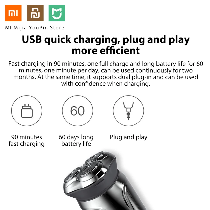 Xiaomi mijia SO WHITE умная 3d бритва с умным управлением Влажная и сухая Умный Замок