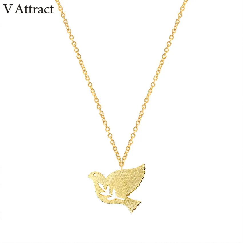 V Attract 2017 Cute Branch Bird Pendants Necklace Women Fashion Jewelry Chain Peace Dove Choker Couple Charm Collier | Украшения и