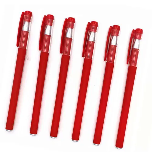 6 PCS Red 6 шт./компл. офисная гелевая ручка 0,5 мм кончик иглы цифровым пером красный/синий/черный пополнения чернил стержень для школьные канцелярские принадлежности - Цвет: 6 PCS Red