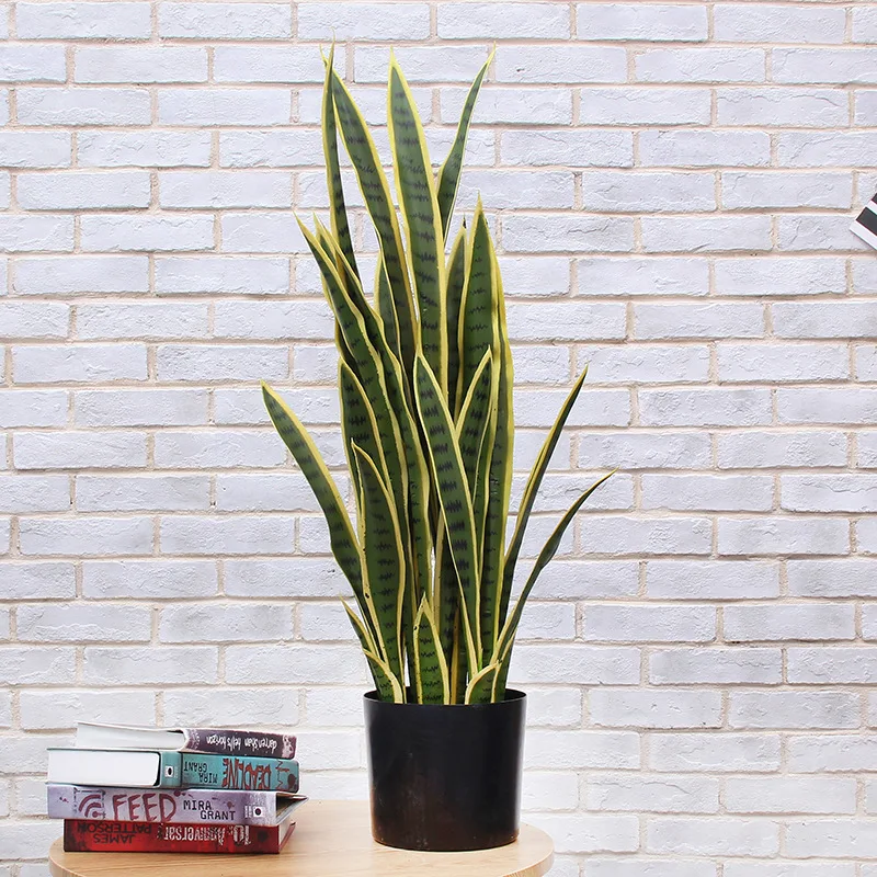 Высококачественные желтые горшечные бонсай пластиковые искусственные растения