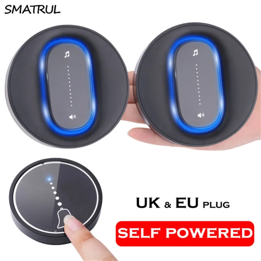 SMATRUL ЕС Великобритания Plug автономный сенсорный беспроводной дверной звонок