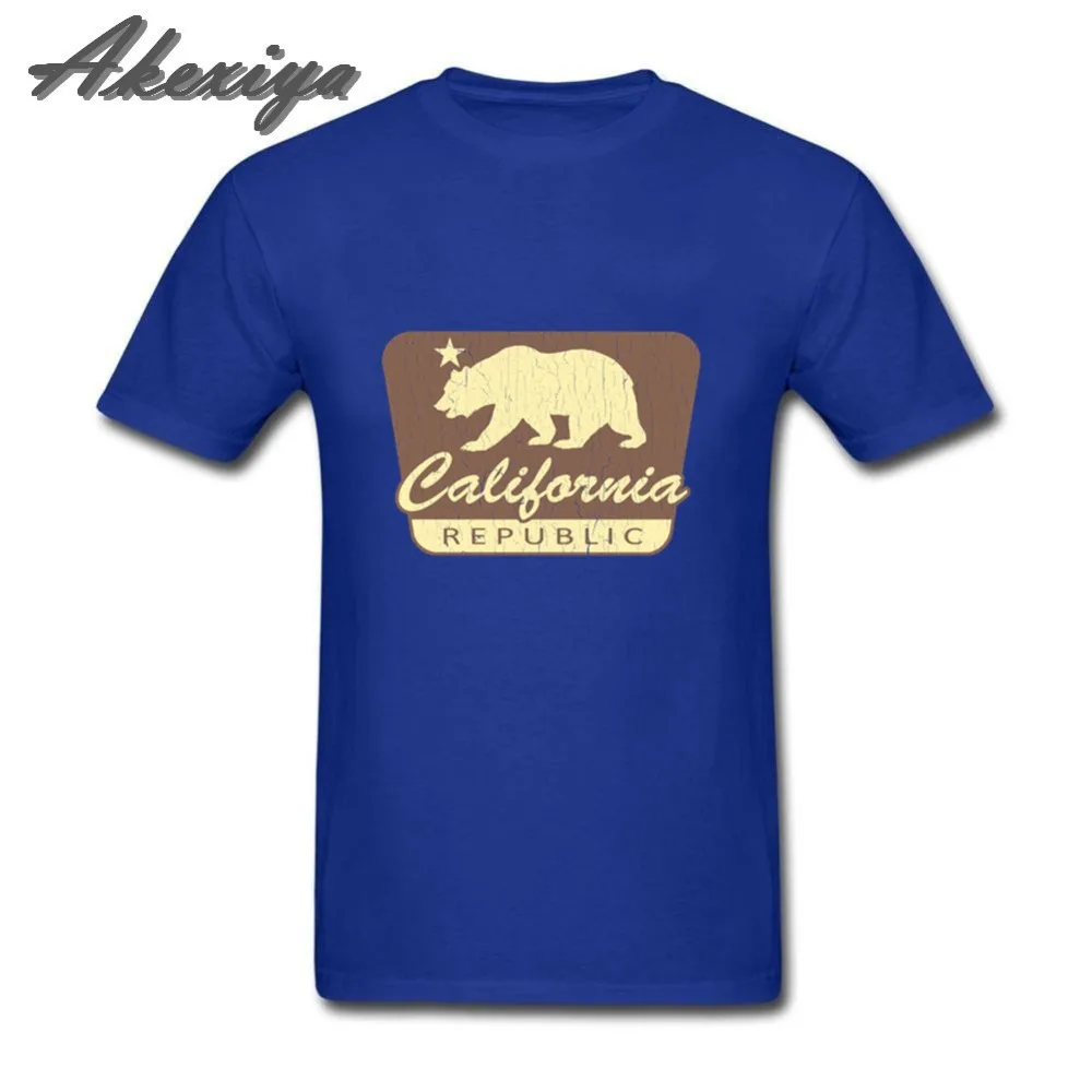 Мужская футболка с принтом California Registry винтажная Однотонная короткими рукавами и