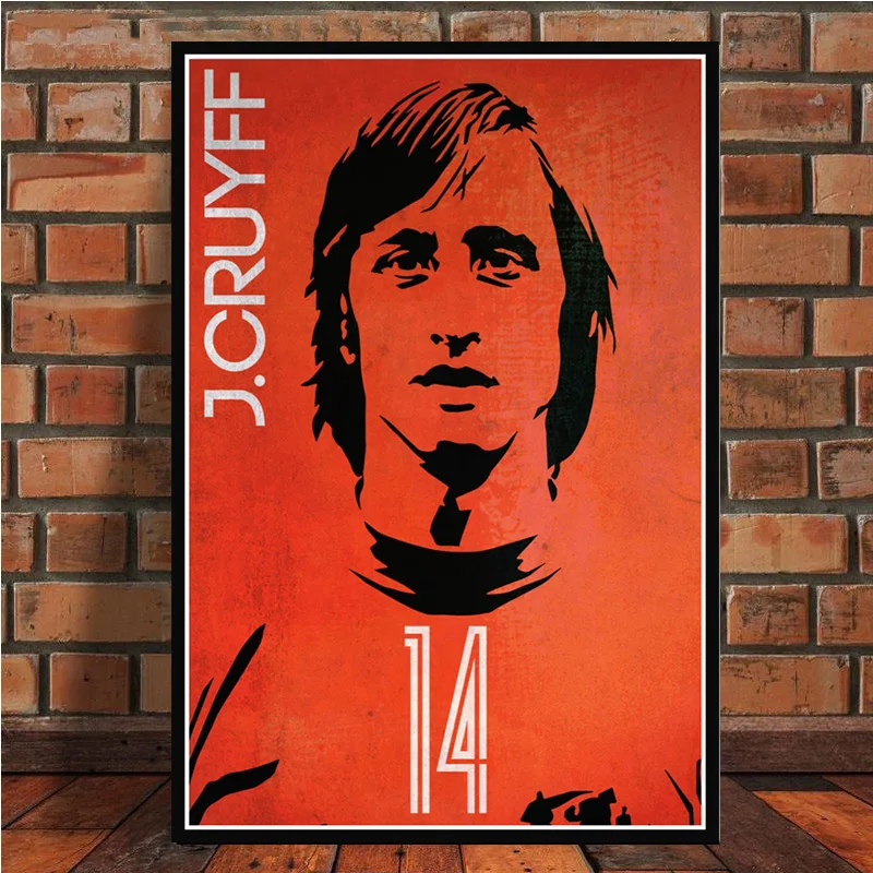 Robben Cruyff Beckenbauer Роналдиньо плакат ретро звезда футбола плакаты и принты Холст Живопись стены Искусство комната Домашний декор - Цвет: 009