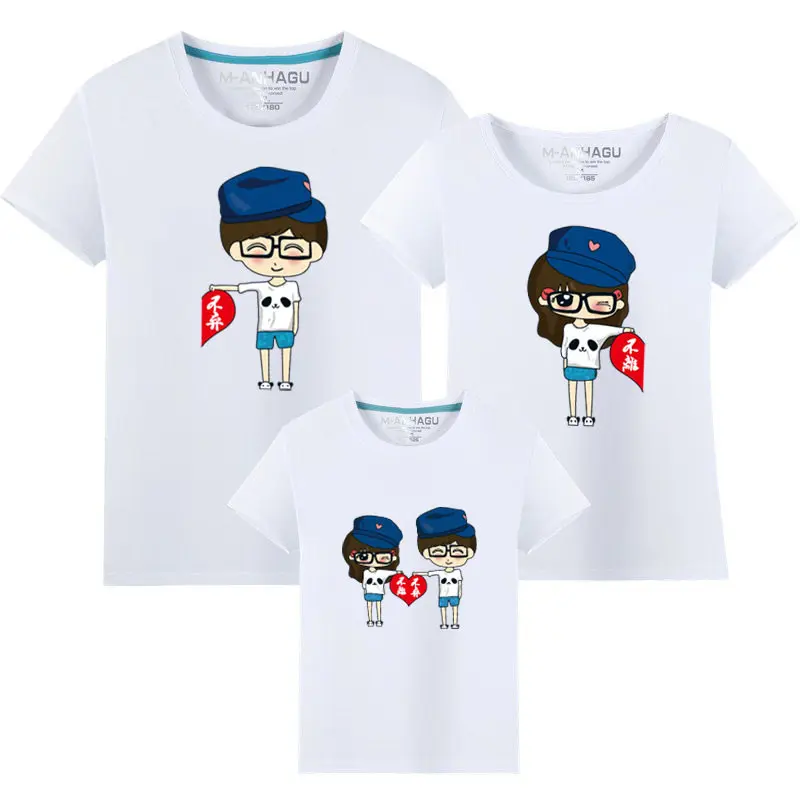 MANHAGU 1 pieces Family Look New Summer clothing Mother Daughter Dress Matching Outfits Cotton Father Son T-shirt | Мать и ребенок