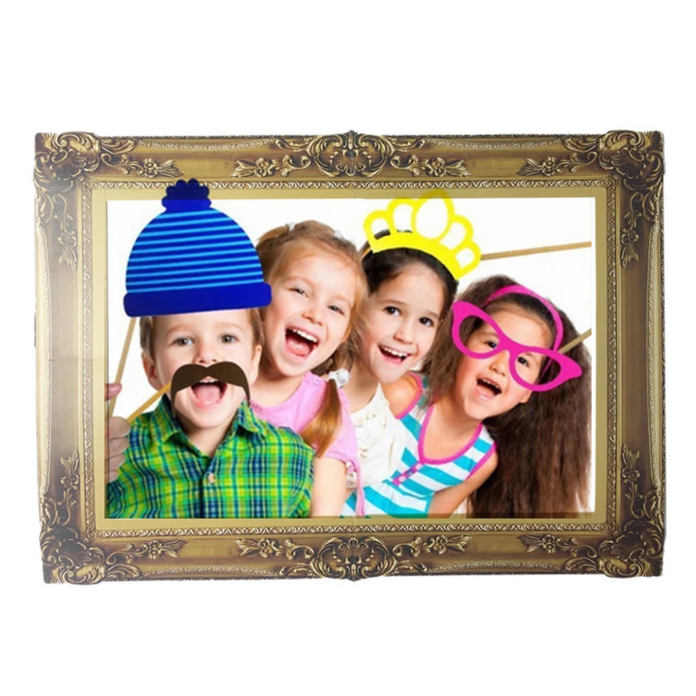 DIY Бумага изображение Рамки вырезы под старину Photo Booth Реквизит для Одежда свадьбы