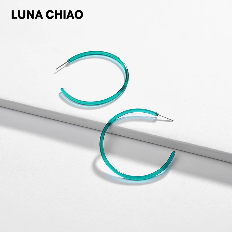 Модные серьги LUNA CHIAO прозрачные серьги-кольца из акриловой смолы для украшения