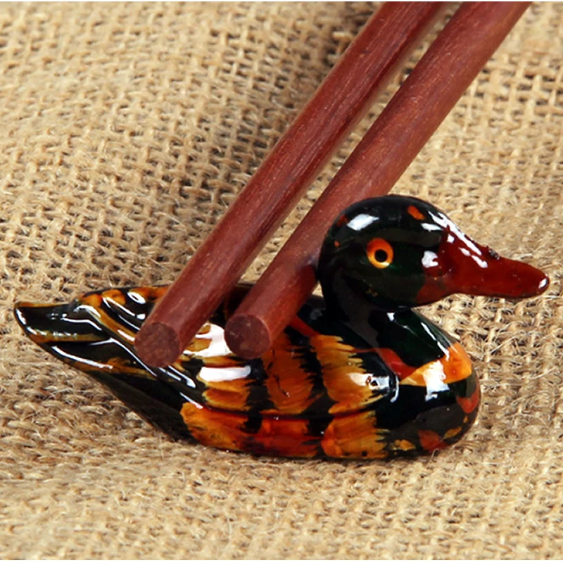 Деревянные палочки для еды Подержанный держатель из нержавеющей стали на