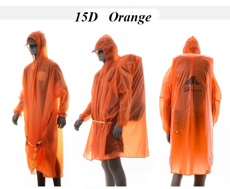 Высококачественный плащ 3F high 15d silnylon/210 t PU покрытие