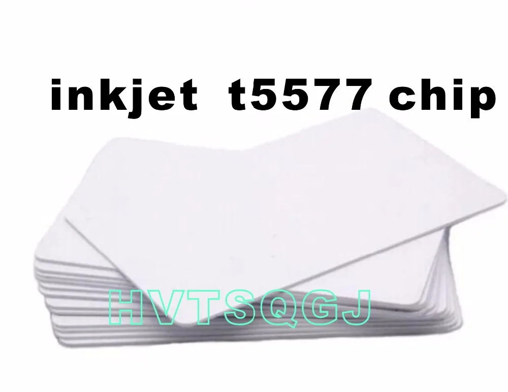 100 шт./лот для печати 125 кГц RFID смарт ПВХ пустая белая карта с чипом T5577