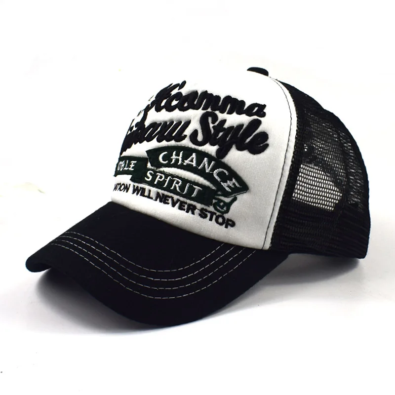 Унисекс бейсбольная кепка с 3D вышивкой сеткой летняя большой костью Кепка snapback