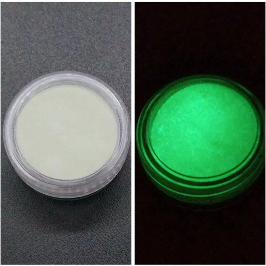 13 white green Одна коробка DIY ногтей акриловый порошок светящийся люминисцентный фосфорный порошок, светящаяся в темноте пудра, блеск для ногтей Декоративный пигмент - Цвет: 13 white green