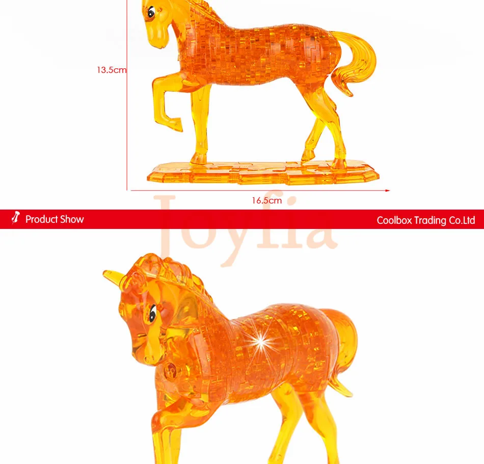 3D Кристалл Головоломка Единорог игрушечная лошадь DIY животное собранная модель головоломка Интеллектуальный подарок развивающие игрушки для детей [