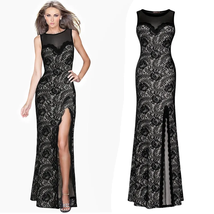 Женское летнее платье с разрезом плюс размер 2XL макси прозрачный сарафан для