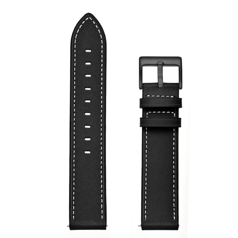 20 мм кожаный ремешок черная Пряжка для Xiaomi Huami Amazfit Bip BIT Lite Молодежные Смарт-часы носимые наручные браслет ремешок для часов