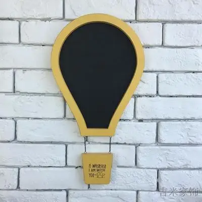 Yellow Креативная доска для сообщений, деревянная настенная подвесная декорация, Ретро стиль, воздушный шар в форме маленькой доски, рекламная доска для магазина - Цвет: Yellow
