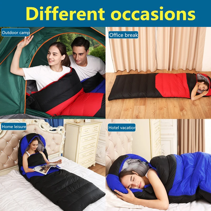 Уличный спальный мешок для путешествий Осенний с утиным пухом комбинированный