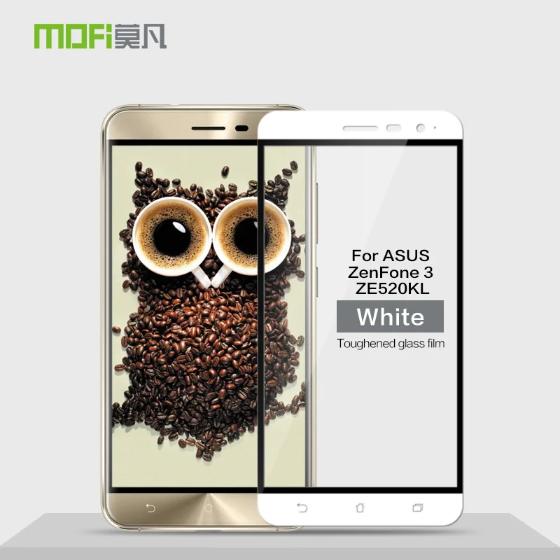 White MOFi для Asus Zenfone 3 ZE520KL стекло закаленное 3D полное покрытие протектор экрана для Asus ZE520KL стеклянная защитная пленка 5,2" - Цвет: White
