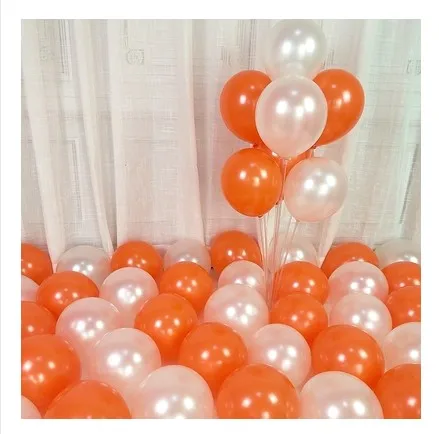 orange white 20 шт./лот, 10 дюймов, 2,2 г, для дня рождения, украшения, свадебные латексные шары, розовые, белые, вечерние шары, детские игрушки - Цвет: orange white