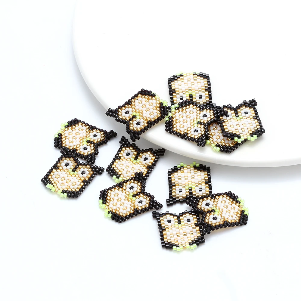MEIBEADS 1 шт. богемные Miyuki Сова Шарм Разъемы подходят Diy бисер Подвески Серьги ножной