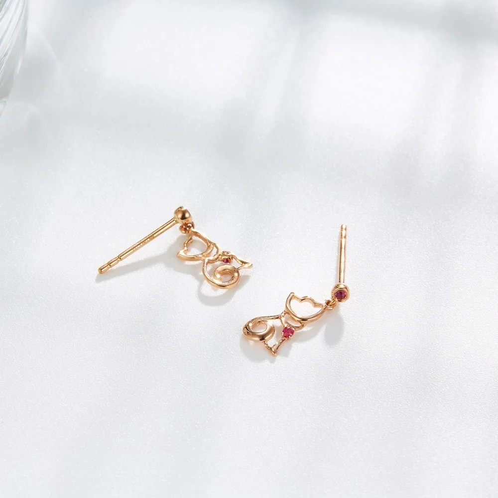 LP натуральный драгоценный камень рубин миниатюрные серьги-гвоздики Solid 9K 10K 14K 18K