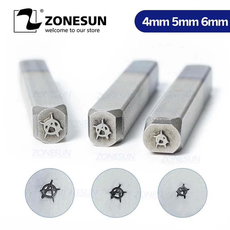 ZONESUN Anarchy Jewelry Stamping Metal Alphabet LOGO Steel Stamps Mold Marking Tool Punch Die For Gold Ring Bracelet Necklace | Дом и сад