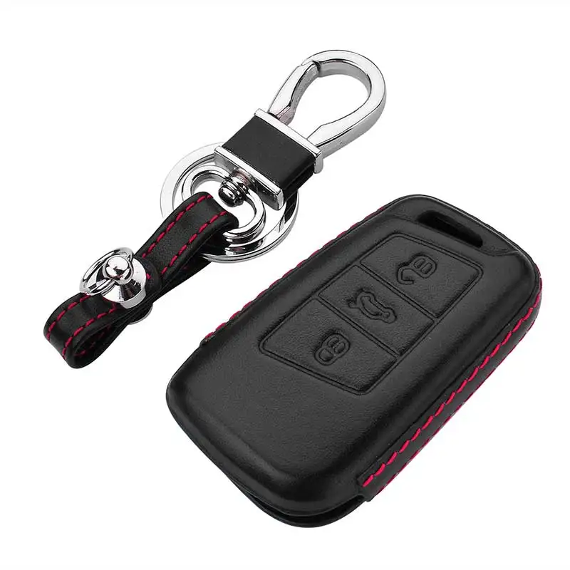 Кожаный чехол для ключей VW Polo Golf 7 Tiguan Skoda Octavia Kodiaq Karoq SEAT Ateca Leon Ibiza 2015 2016 2017|Футляр