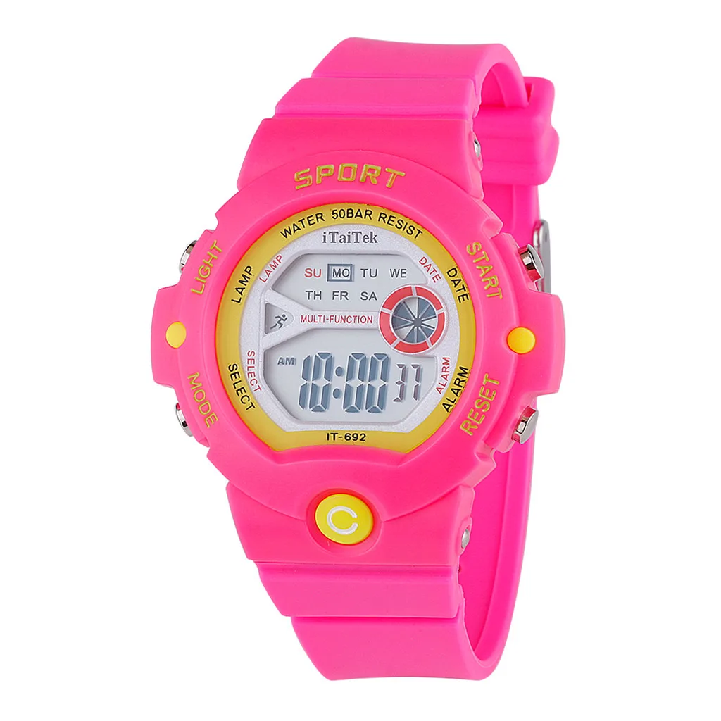 4 Reloj mujer женские часы спортивные часы многофункциональные водонепроницаемые светящиеся модные электронные часы bayan kol saati - Цвет: 4