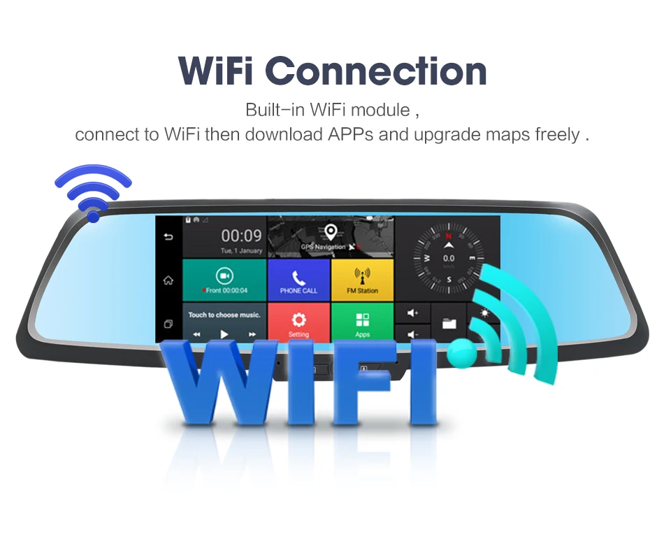 Flordgramy 7&quot 3G Car Camera Android 5.0 DVR GPS Navigation Video Recorder 1080P Automobile Mirror Dash cam | Автомобили и