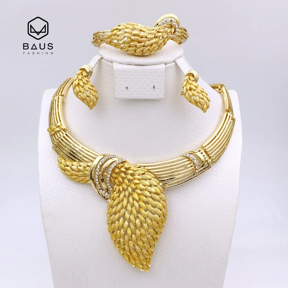 Ожерелье с листьями золотого и цвета Habesha арабский нигерийский Свадебный