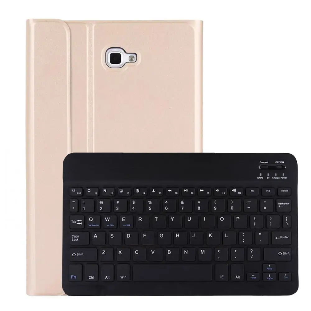 Gold with Black Чехол для Samsung Galaxy Tab A A6 10,1 крышка тонкая клавиатура Bluetooth кожаный чехол для T580 T585 SM-T580 SM-T585 чехол Funda - Цвет: Gold with Black