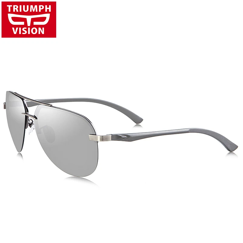 TRIUMPH VISION поляризованные мужские солнцезащитные очки Авиатор черное покрытие для вождения солнцезащитные очки мужские новые высококачественные металлические рамки Oculos - Цвет линз: 002