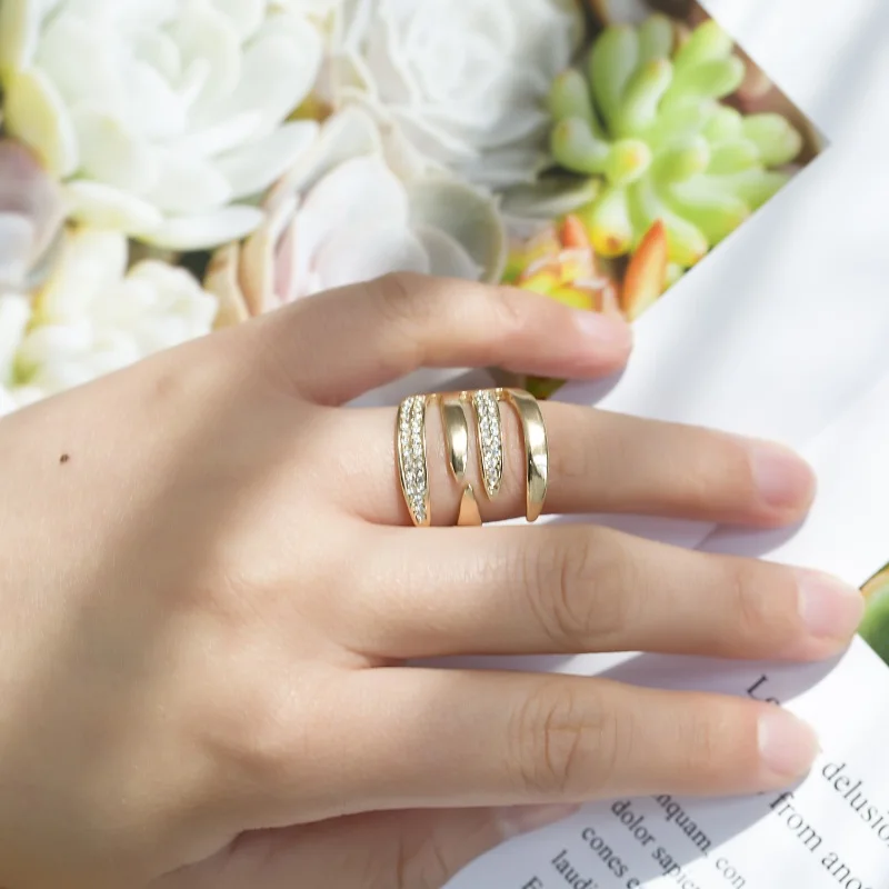 Высокое качество винтажное крутое Открытое кольцо с когтями мужские модные