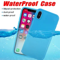 waterproof shockproof diving phone cases cover for iphone 8 plus 7 6 plus ip68 real waterproof phone case for iphone xr xs