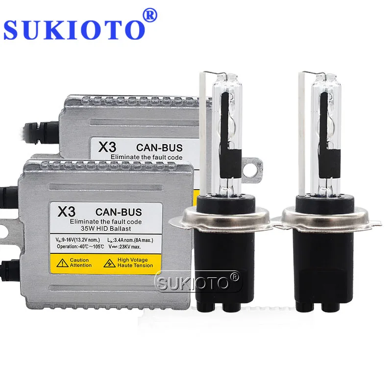 SUKIOTO AC 35 Вт Canbus ксеноновый H7CR HID головной светильник комплект автомобильный DLT X3