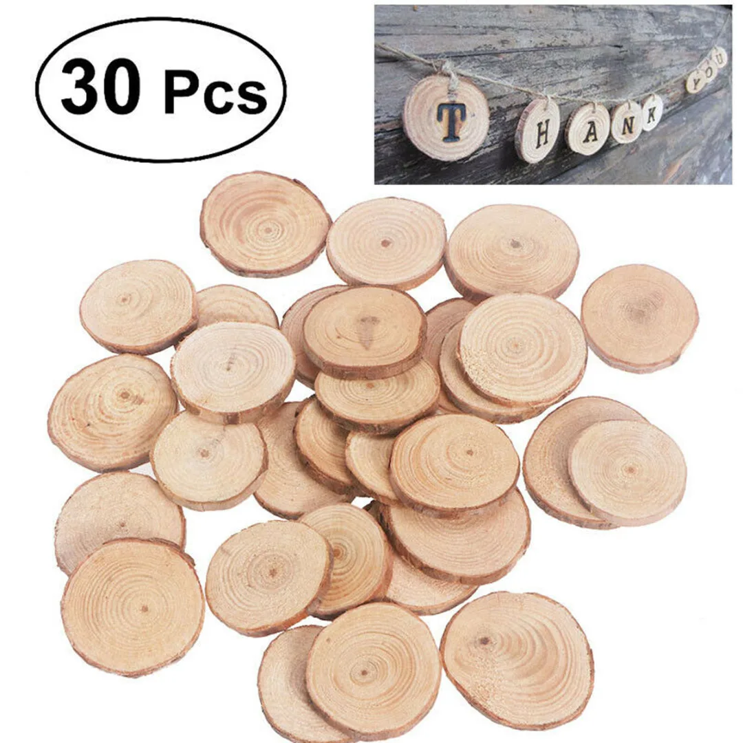 30 шт. круглые ломтики бревен свадебные ремесла декор сделай сам ручная роспись