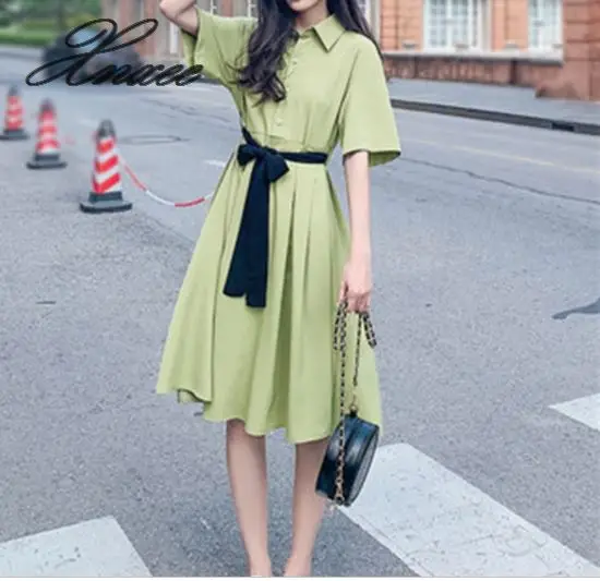 Платье Новинка лета 2020 тонкое темпераментное шифоновое платье с авокадо и