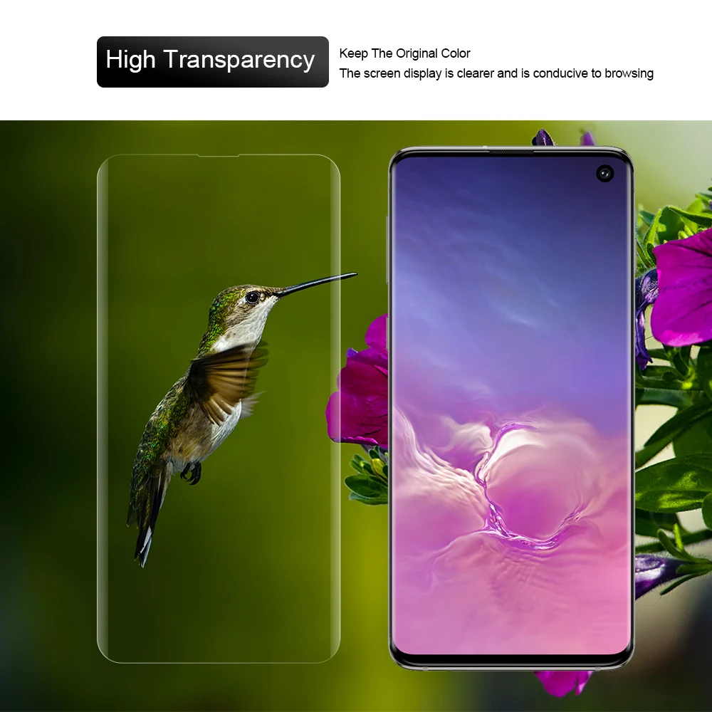 Защитная пленка для экрана с разблокировкой отпечатков пальцев для samsung Galaxy S10, УФ-пленка, полное покрытие для S10 Plus, закаленное стекло