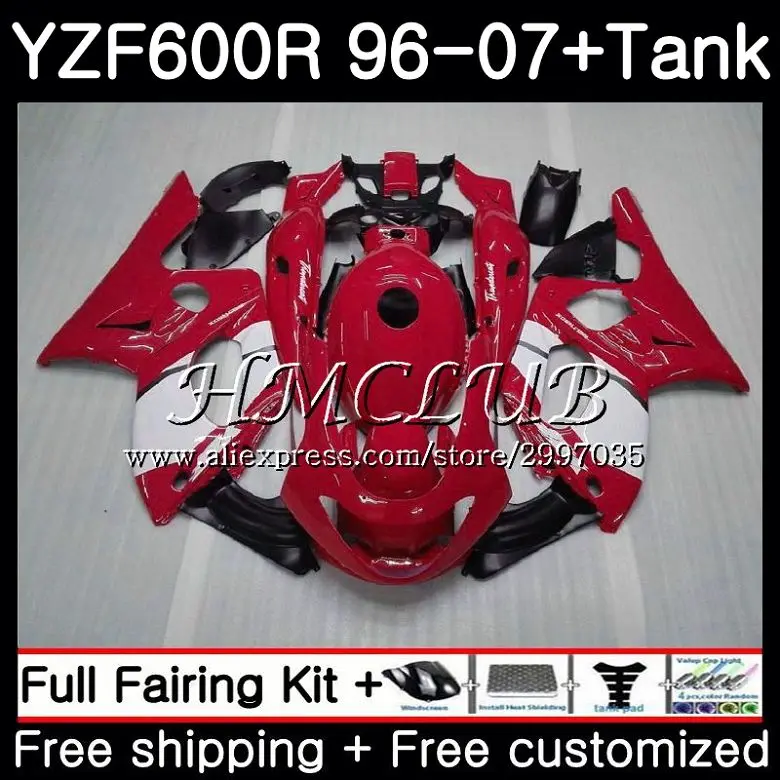 

Body For YAMAHA YZF600R Thundercat 1996 1997 1998 1999 2000 2001 0HC.5 YZF-600R Red white YZF 600R 96 97 98 99 00 01 Fairing