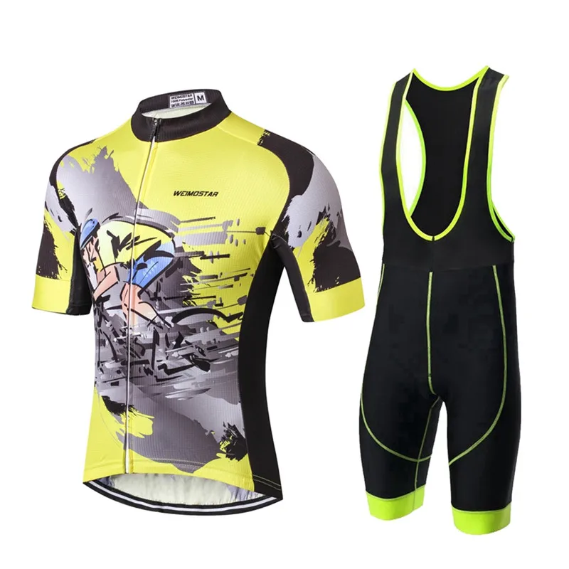 Color 6 Weimostar зеленая велосипедная одежда Pro Team Велоспорт Джерси Набор Ropa Ciclismo Лето mtb велосипед Джерси горный велосипед одежда - Цвет: Color 6