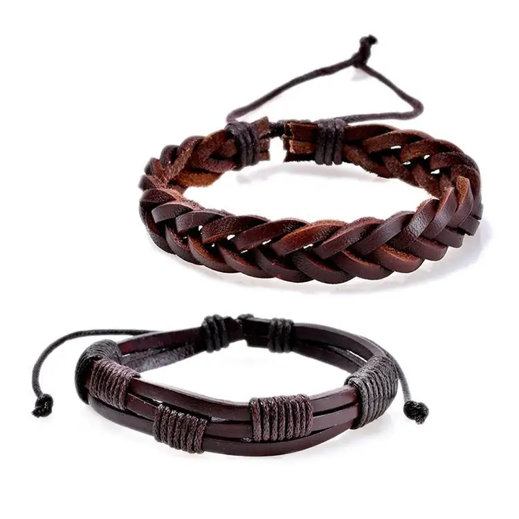 3Pcs/Set Fashion Hand Made Charm Pu Leather Bracelet Wood Bead Jewlery Friendship Gift | Украшения и аксессуары